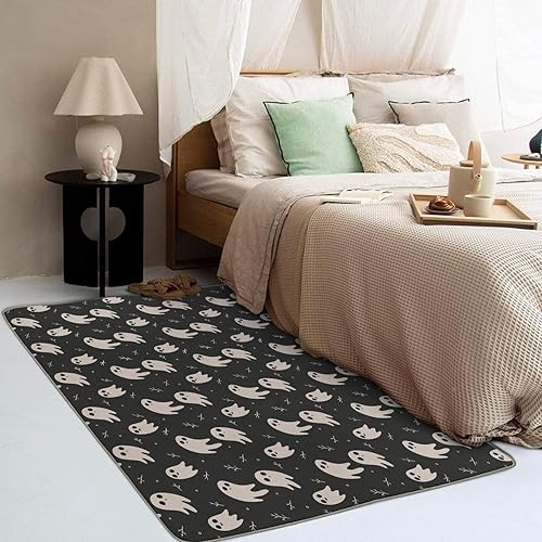 Miniatura 3 de Alfombra de área fantasma de 3 x 5, alfombra divertida, alfombras lavables para sala de estar, dormitorio, decoración del hogar de Halloween,
