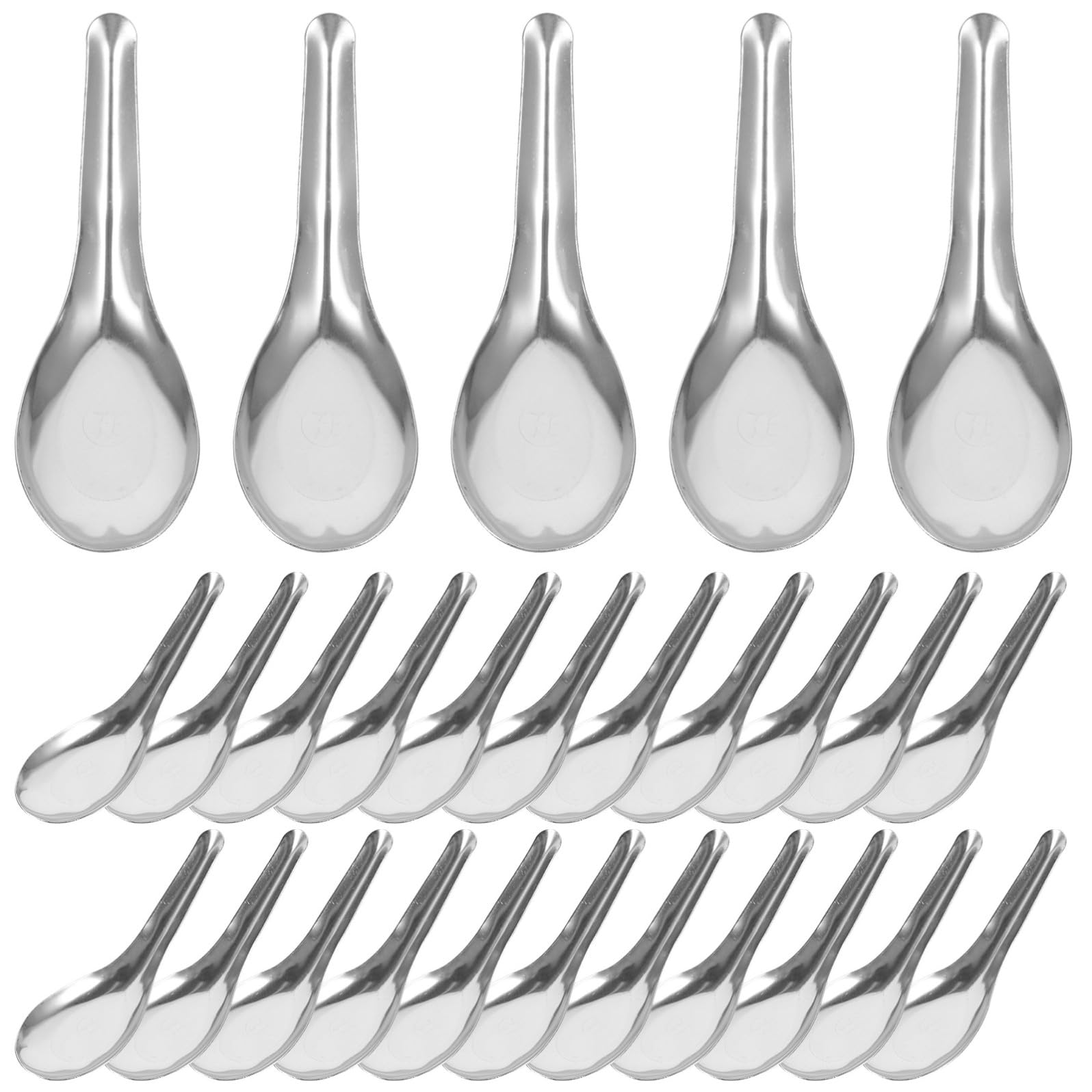 Zerodeko Cucchiai da Zuppa Set da 50 50 in Inossidabile Stili multipli Finitura Lucida, Multiuso, Eleganti e Semplici per Casa, e Servire Cibi Stili multipli