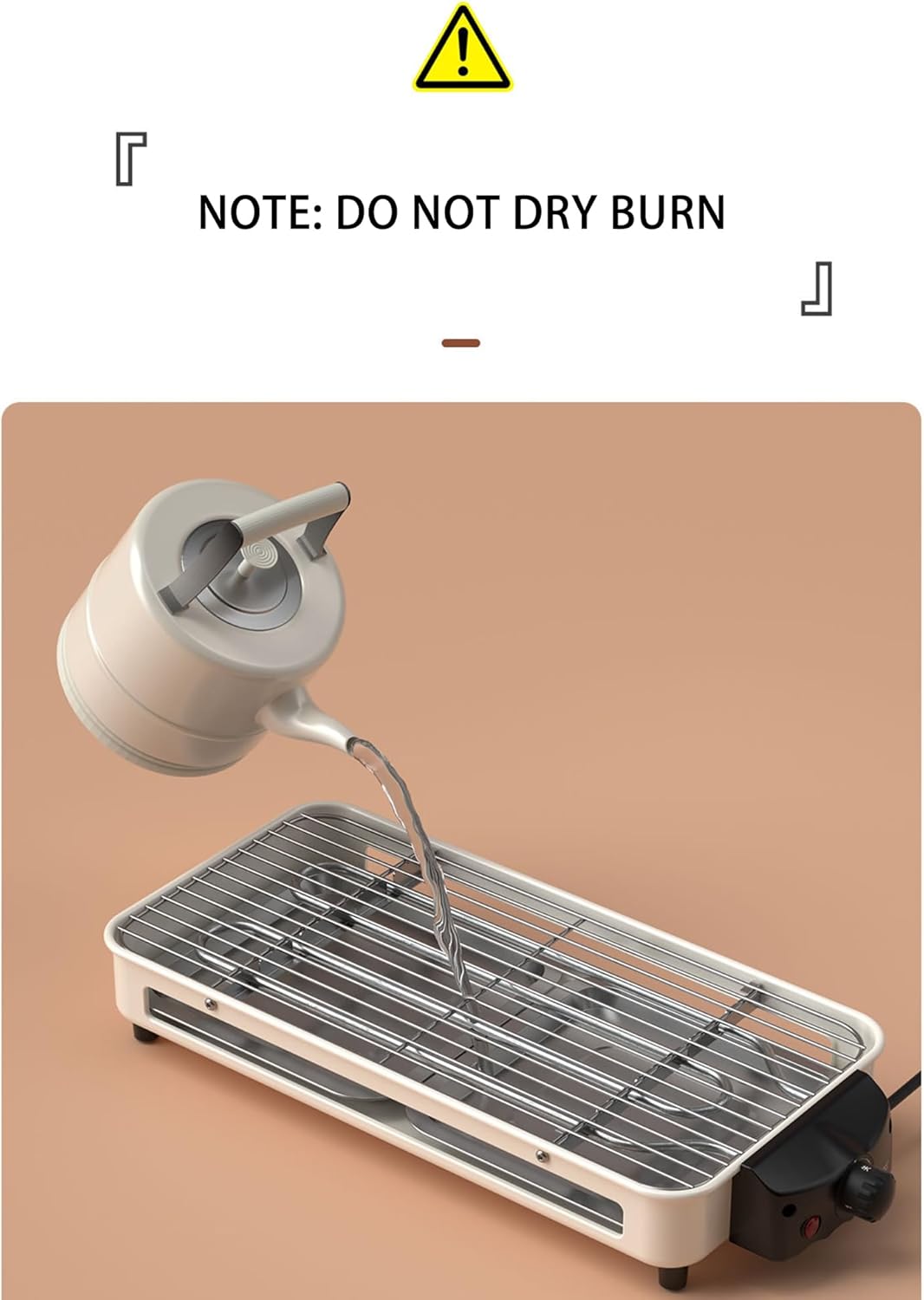 Smokeless Electric Grill with Hot Pot, Stainless Steel Heating Tube, Suitable for Outdoor Camping, Family Barbecue and Party