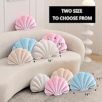 Vista 2 de Seashell - Almohada decorativa con forma de concha marina, almohada de lanzar con forma de concha, almohada de playa con inserto 3D, almohada