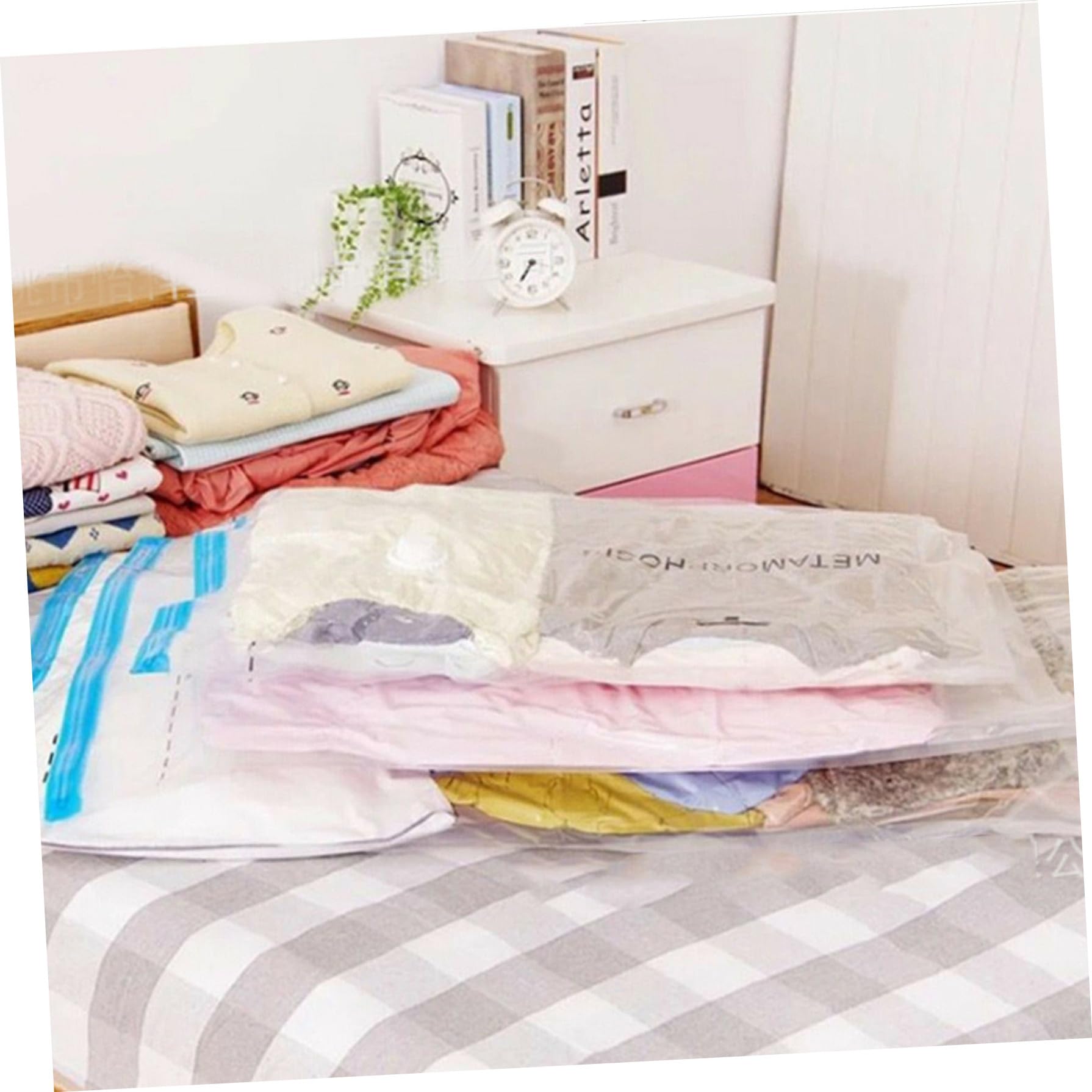 Bolsa de Almacenamiento al Vacío 10 Piezas 70x100cm Pa Pe | Bolsa para Comprimir Ropa, Compresión al Vacío y Ahorro de Espacio, Capacidad Supergrande