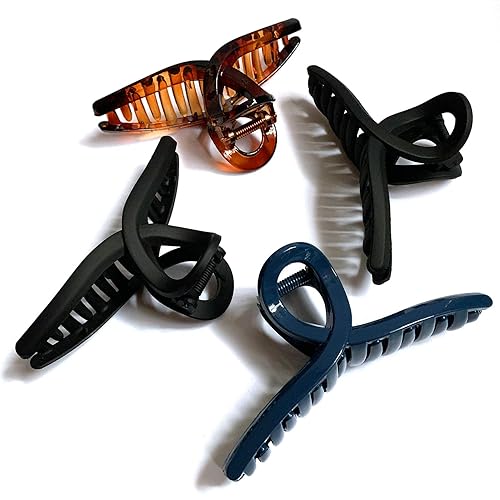 Miniatura 23 de Pinzas para el cabello de 4.3 pulgadas, grandes, antideslizantes, grandes mate, clip de mariposa para cabello fino y grueso, paquete de 4
