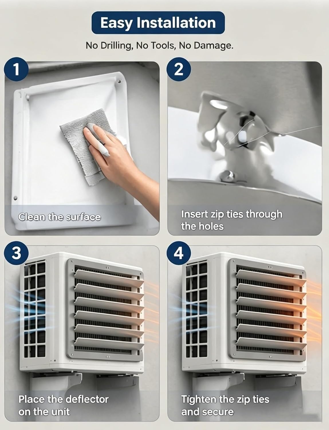 Schermo Paravento per Condizionatore Esterno, Copertura Quadrata 46x46cm per Unità Esterne, Protezione da e Detriti per Climatizzatore, Facile da Installa, 43x43cm/16.9x16.9in, 43x43cm/16.9x16.9in