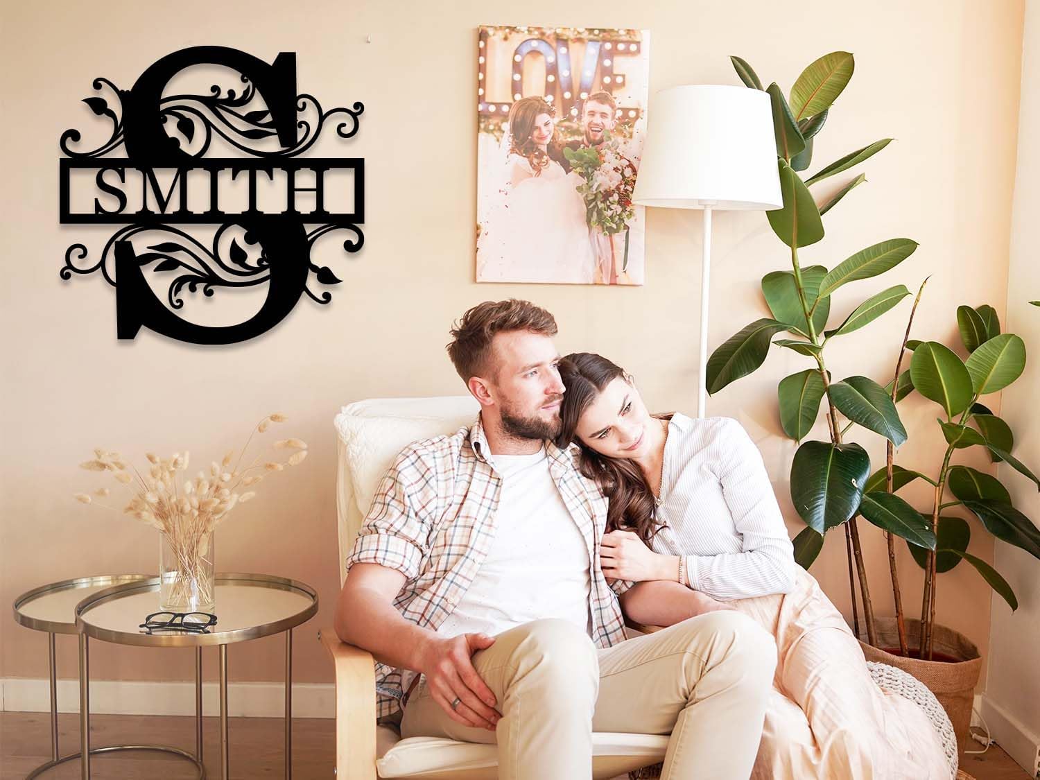 Custom Metal Name Sign | Gold Wall Decor | Last Name Sign | Family Name Sign | Anniversary Wedding Gifts | Outdoor Metal Art | Housewarming Gifts