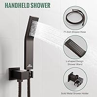 Vista 5 de SunCleanse Sistema de ducha de lluvia de bronce aceitado, juego completo de grifo de ducha con cabezal de ducha de lluvia de 12 pulgadas cuadradas