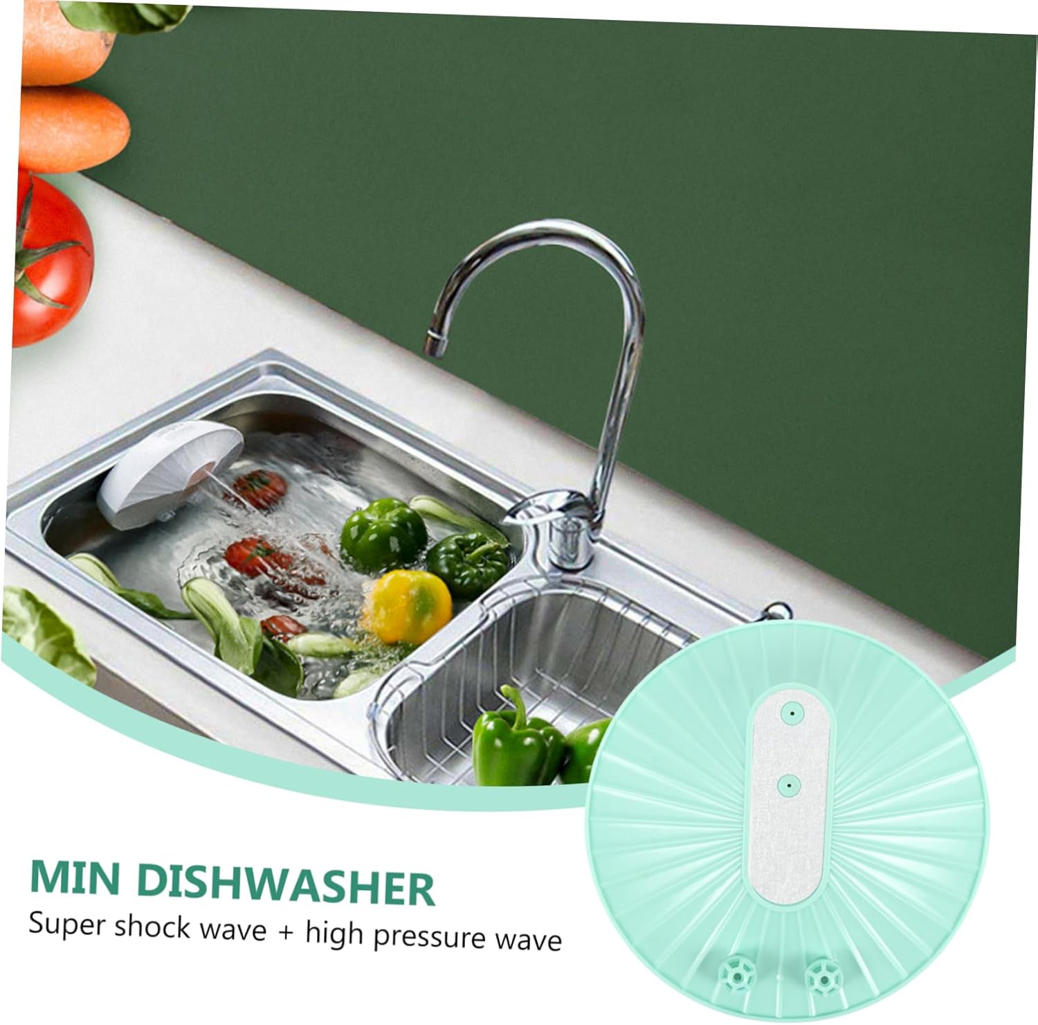 Mini Portable Dishwasher for Vegetable Fruit Washing Ultrasonic Cleaning Powered Compact Design for Home Travel Low Power Consumption Easy to Store