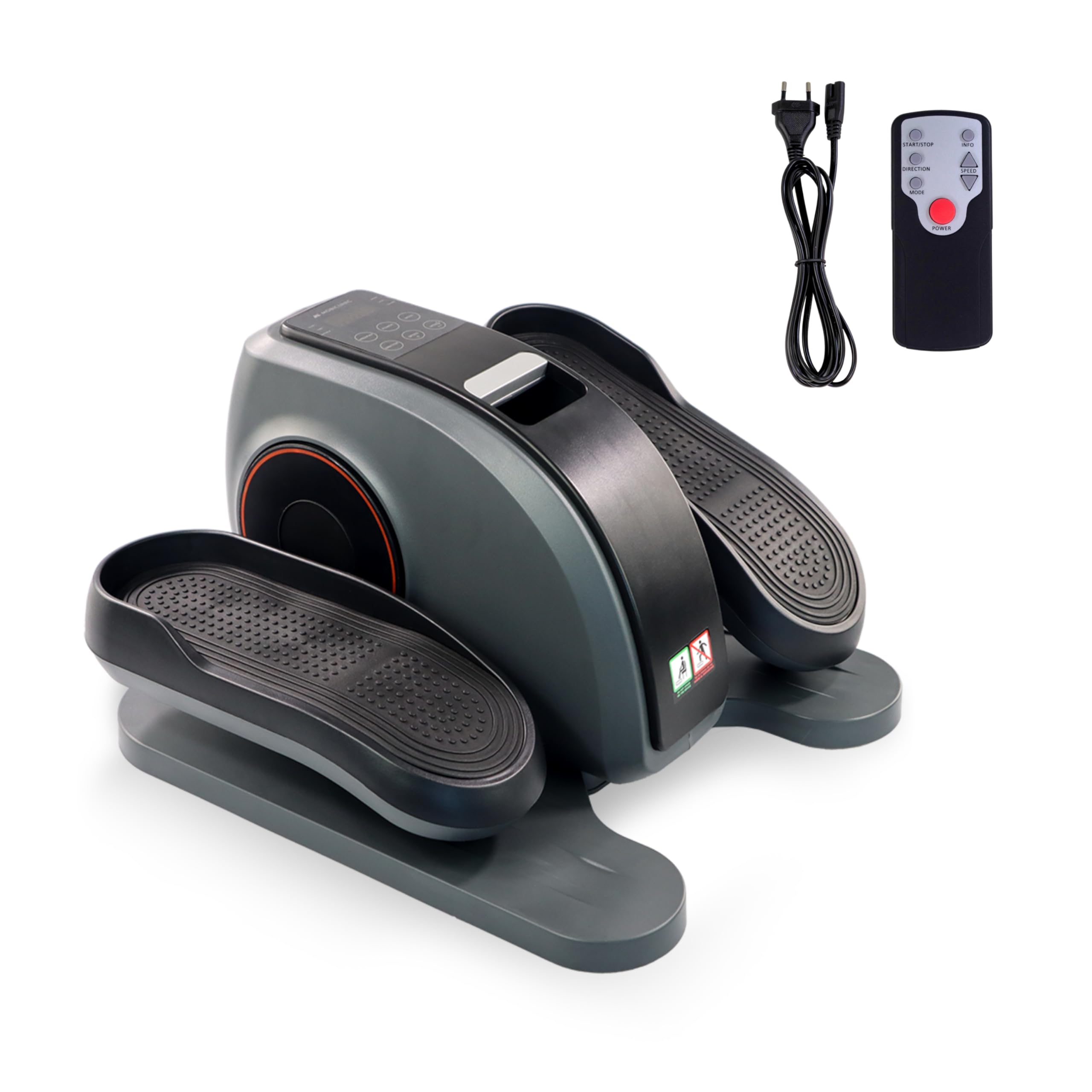 Mobiclinic® Fitness, Pedaleador eléctrico, Veleta, 10 velocidades, 3 programas, Pedales estáticos, Pantalla LCD, 60w, Resistencia Ajustable, Mando, Antideslizantes, Motor silencioso