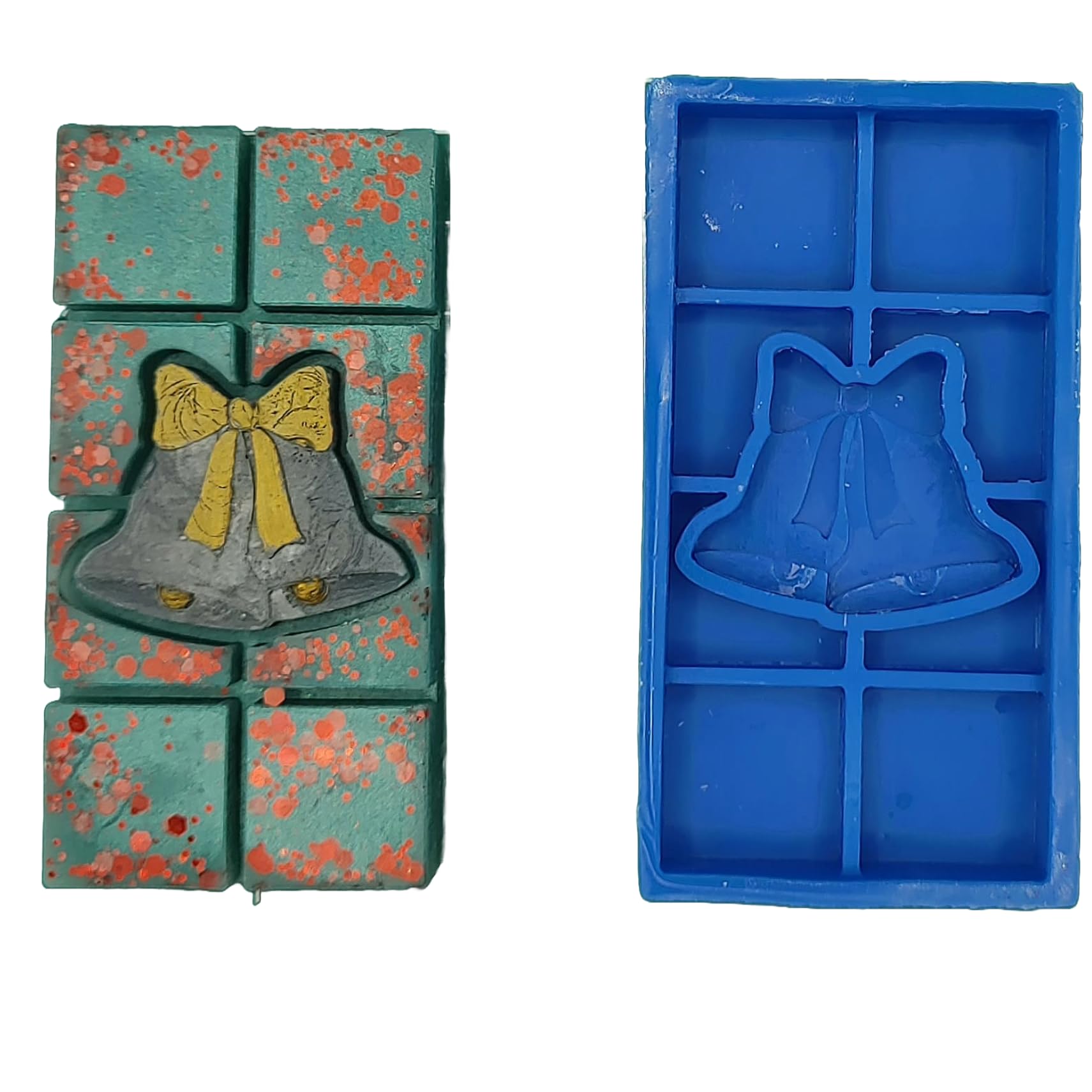 Christmas Bells Snap Out Center Wax Melt Snap Bar Silicone Mold - 1