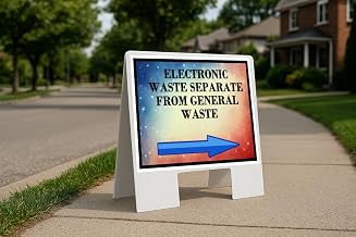 Electronic Waste Separate From General Waste 4Th Of July American Flag Usa Patriotic Watercolor Directional Arrows A-Frame Double Sided 23x23 in. Yard Road Sign