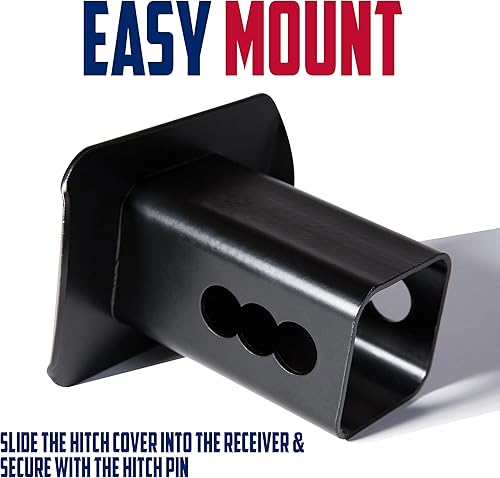 Miniatura 3 de Zone Tech - Cubierta táctica de enganche de bandera estadounidense de Estados Unidos, acero inoxidable de alta calidad, de metal negro, emblema de