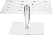 Vista 6 de Soporte redondo transparente de acrílico con 16 agujeros para tartas, fiestas, bodas, panaderías (9.44 pulgadas de diámetro)