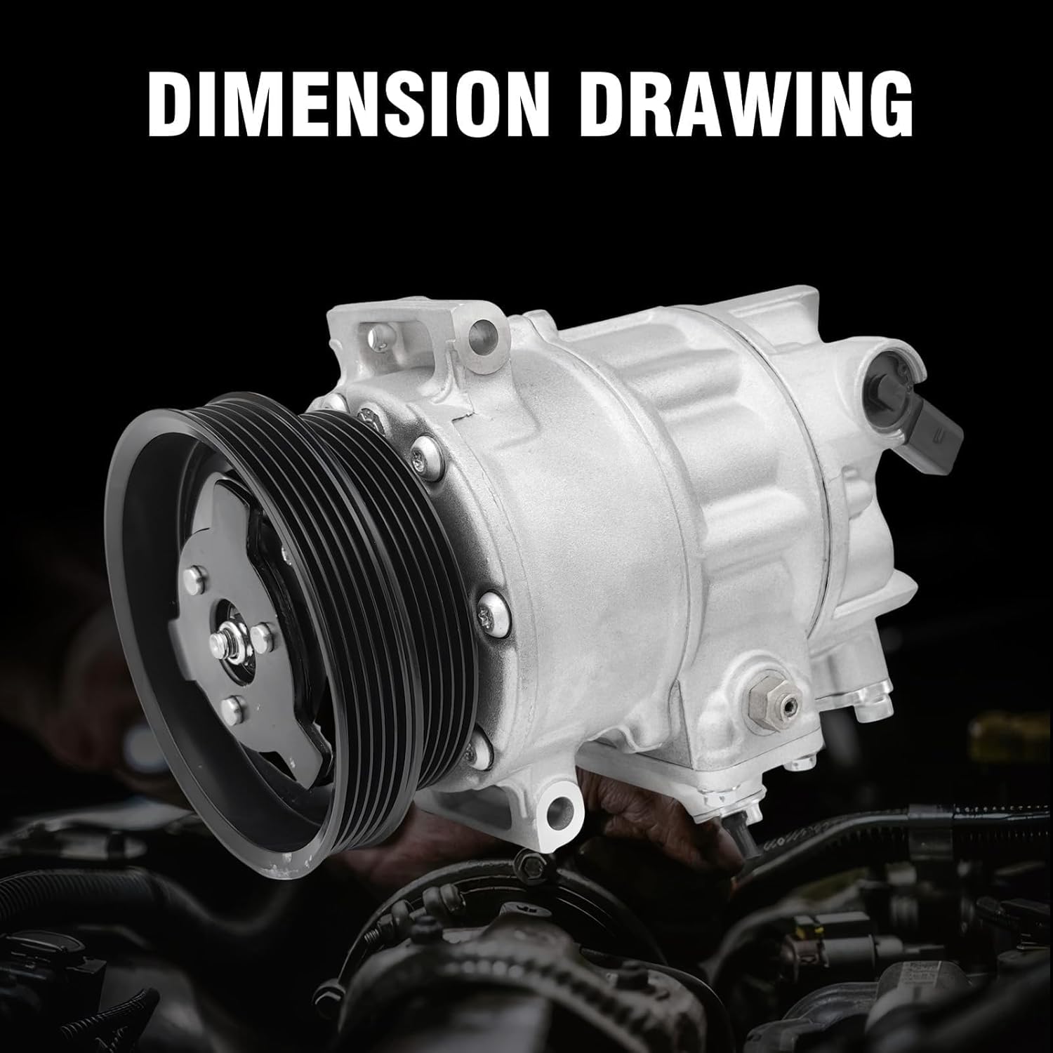 Air Conditioner AC Compressor with A/C Clutch Fits for Volkswagen- Passat R32 Golf Jetta Beetle 2006-2014, for Audi TT RS Quattro 2012-2013, Replaces 1K0820803