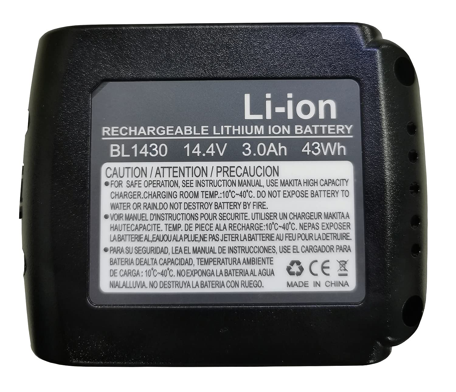 2 baterías para herramienta Makita BL1430, ion de litio, 14,4 V, 3 A (celdas LG)