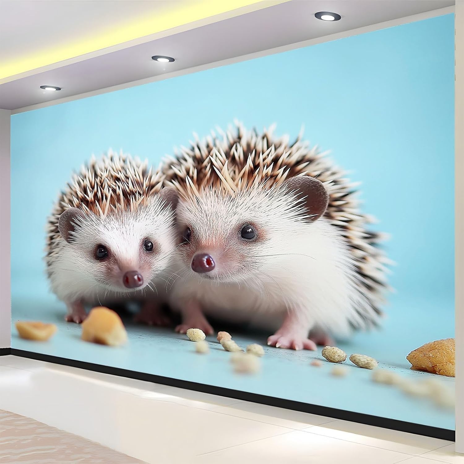 Papier peint intissé hérisson 3D grand mural panoramique 200x140