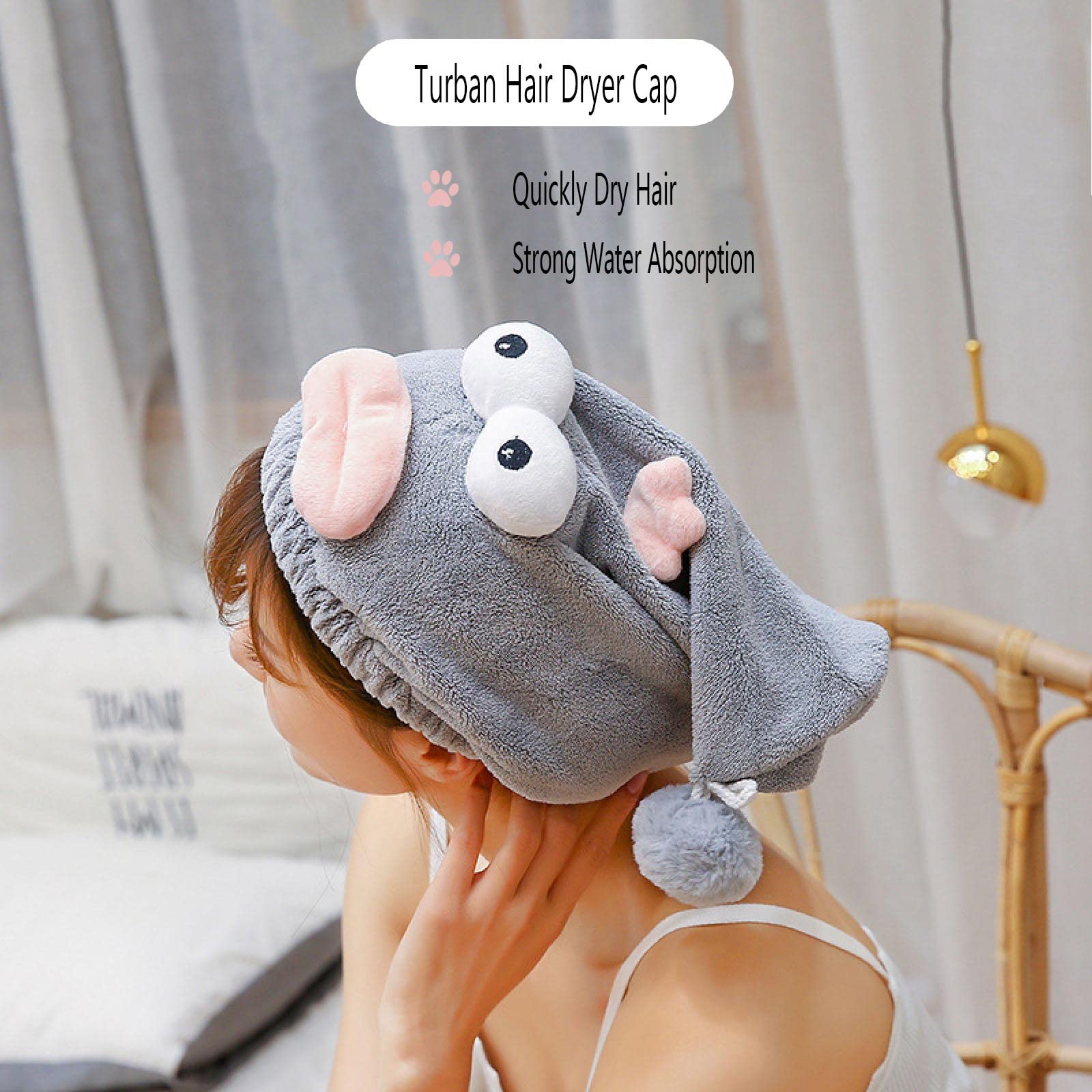 Produktbild von Hair Dryer Haarturban- Haartuch Aus Mikrofaser - 30 X 71 Cm Grau 2 Stück Handtuch Haare