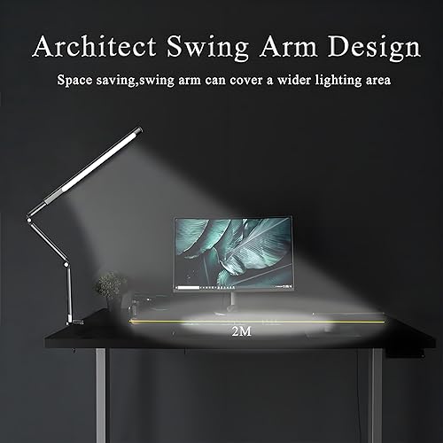 Miniatura 5 de Aluminum LED Desk Lamp with Super Long Arm, Adjustable Nails Light for Desk, Pro Nail Desk Lamp with 2 in 1 clamp, Suitable fo Nail Beauty, Home