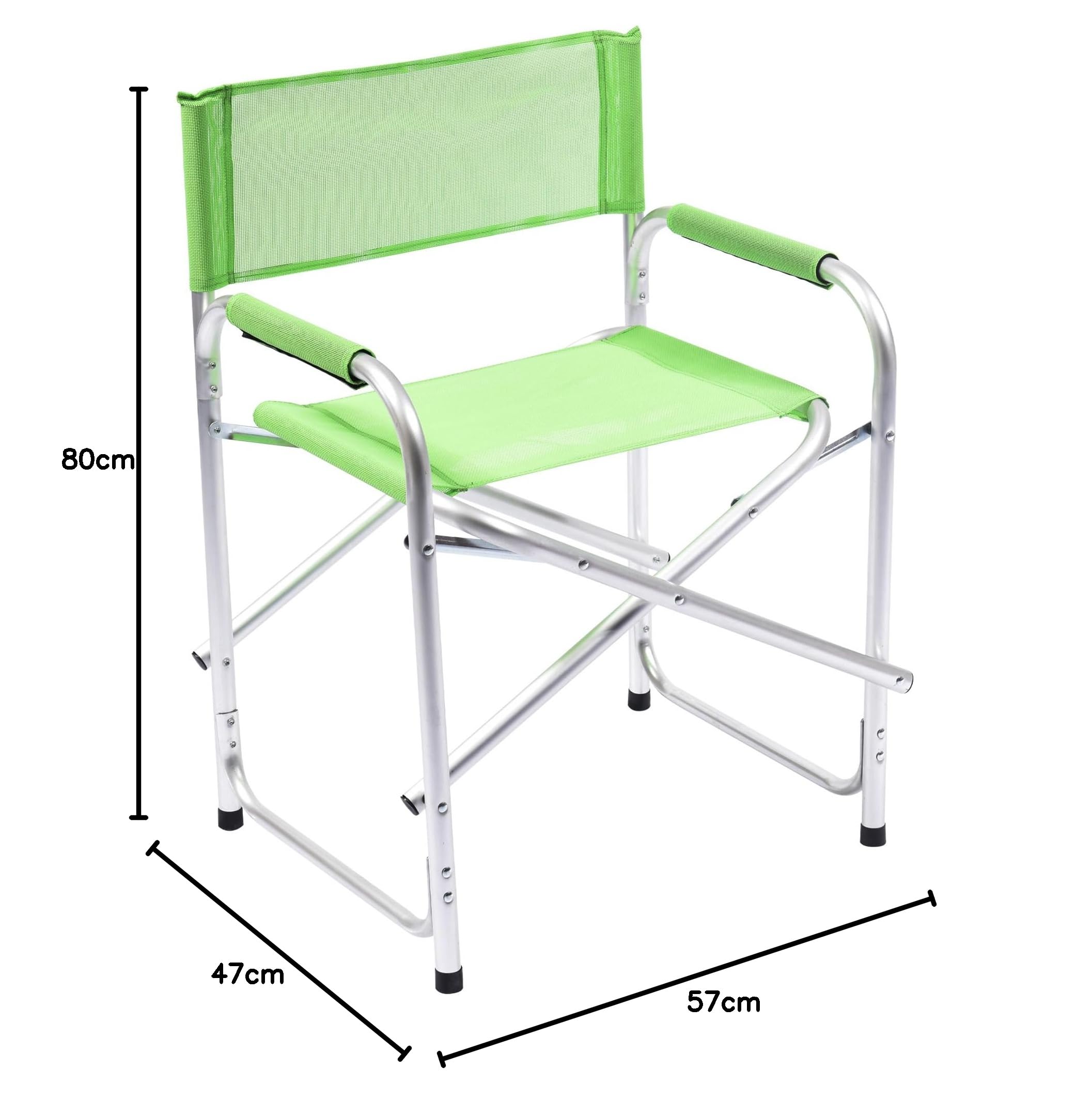 SUNNY STAR Sedia Regista Pieghevole in Alluminio 47X57X80cm (verde)