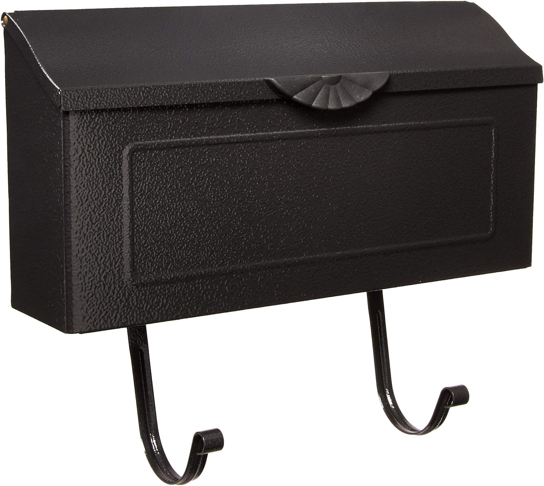 15.5-in x 13.5-in Metal Black Wall Mount Mailbox