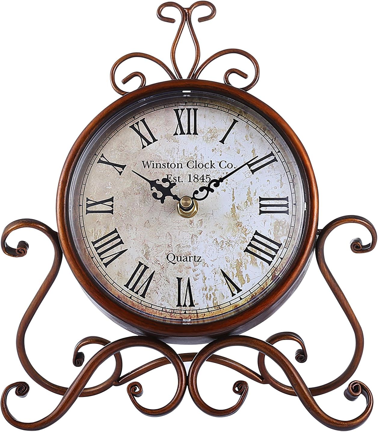 YurBAO Vintage Table Clock,Decorative Clock Metal Art Entangled Branch ...