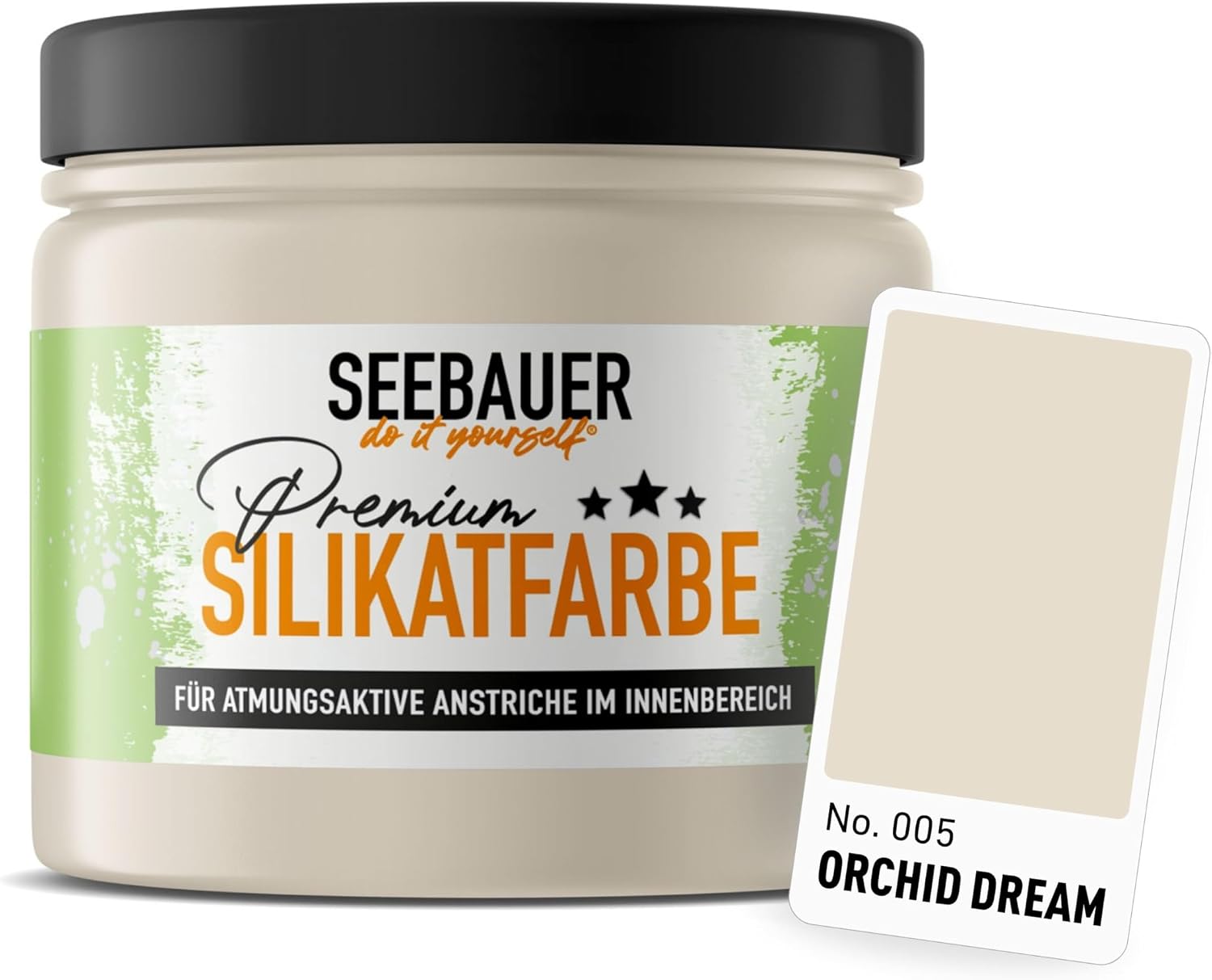 Silikatfarbe Beige 300ml f r Innen No. 005 Orchid Dream Atmungsaktive Mineralfarbe f r Allergiker - Abwaschbare Wandfarbe - Beiget ne hohe Deckkraft