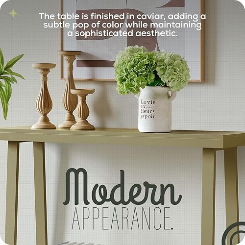 Miniatura 5 de Kings Brand Furniture Emma - Mesa de sofá de madera con estante de almacenamiento para entrada, pasillo, detrás del sofá, sala de estar, vestíbulo,