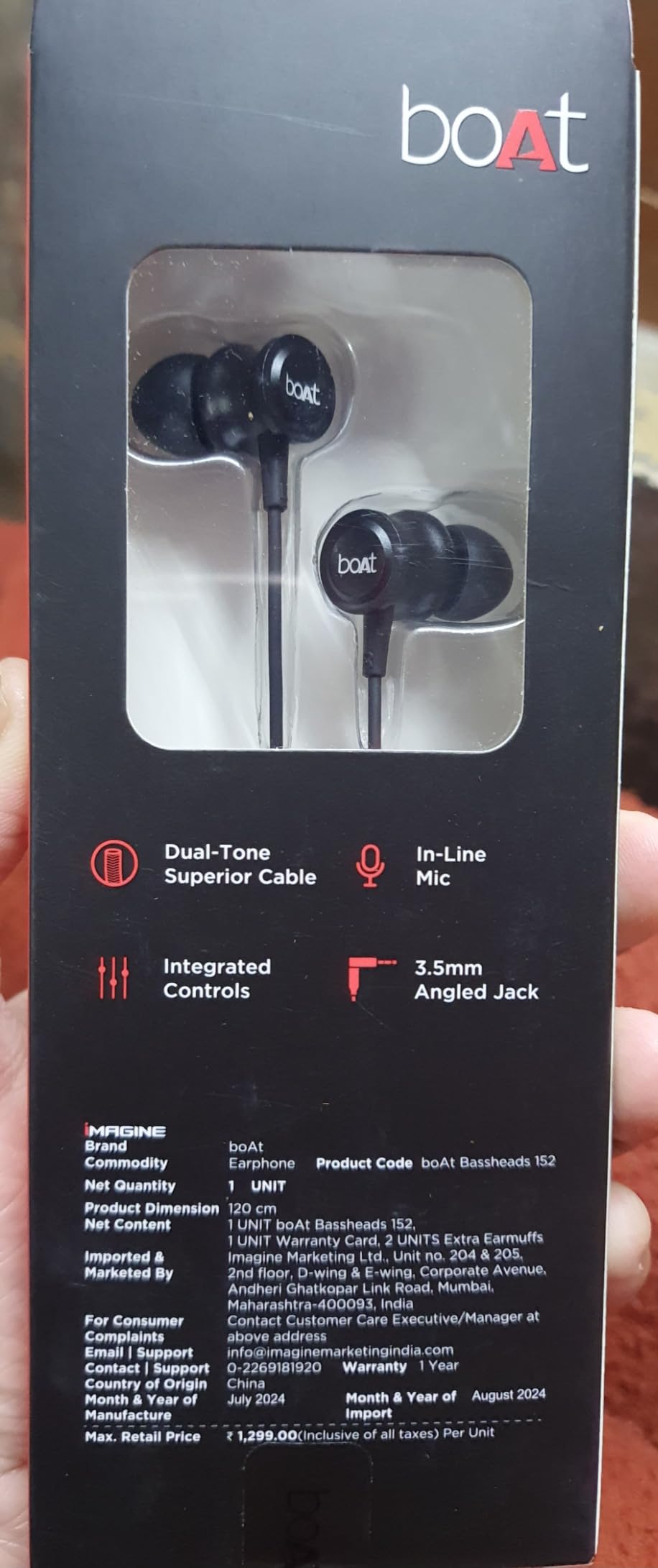 Extra Bass Boat 152 Earphones Price BoAt Bassheads 152 In Ear