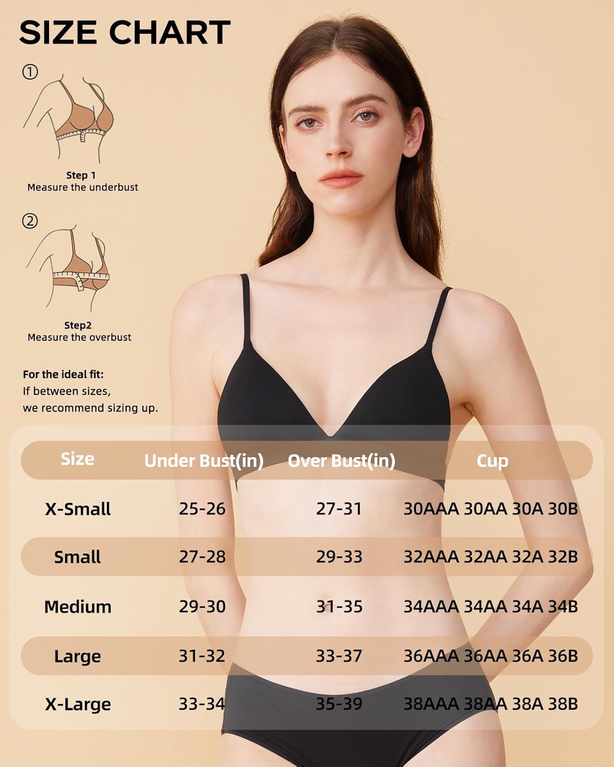 Organic Cotton Bra for Small Breasted Women, Wireless T-Shirt Bra, Seamless Padded Bra for Women - Image 4