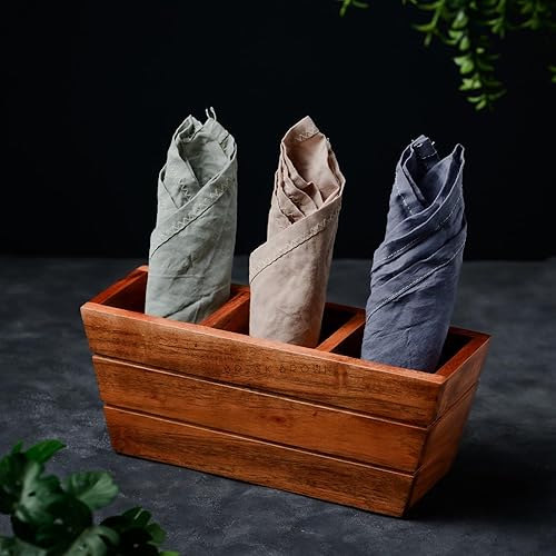 Miniatura 4 de Brick Brown Cuberteríasoporte de madera prémium en forma de barco para mesa de comedor (pequeño, orche)