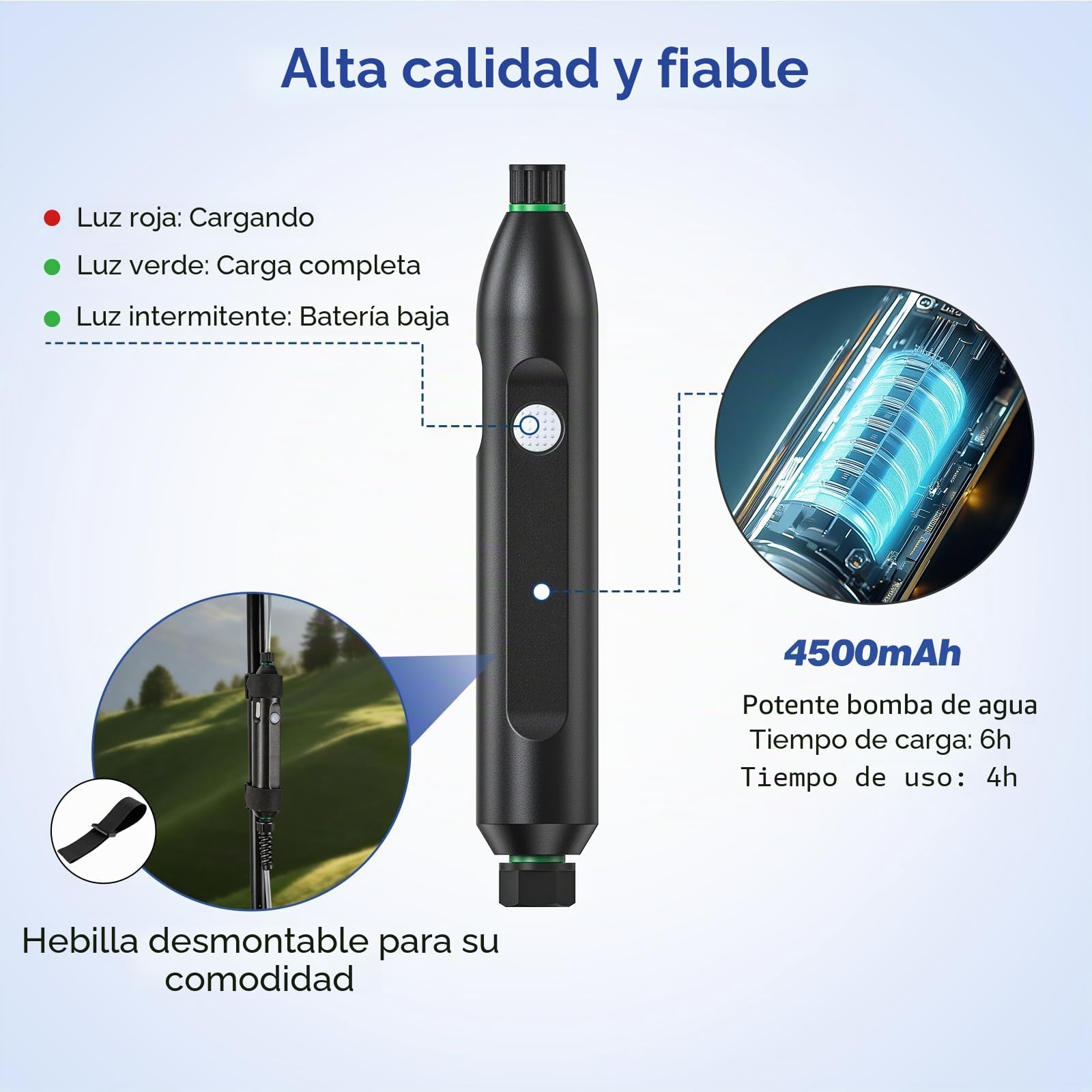Sistema de rociado portátil para terraza exterior – Neblina para enfriamiento de terraza, sistema de neblina portátil con bomba de agua de 4500 mAh, cubo de 20 l, 8 boquillas, neblina de agua para