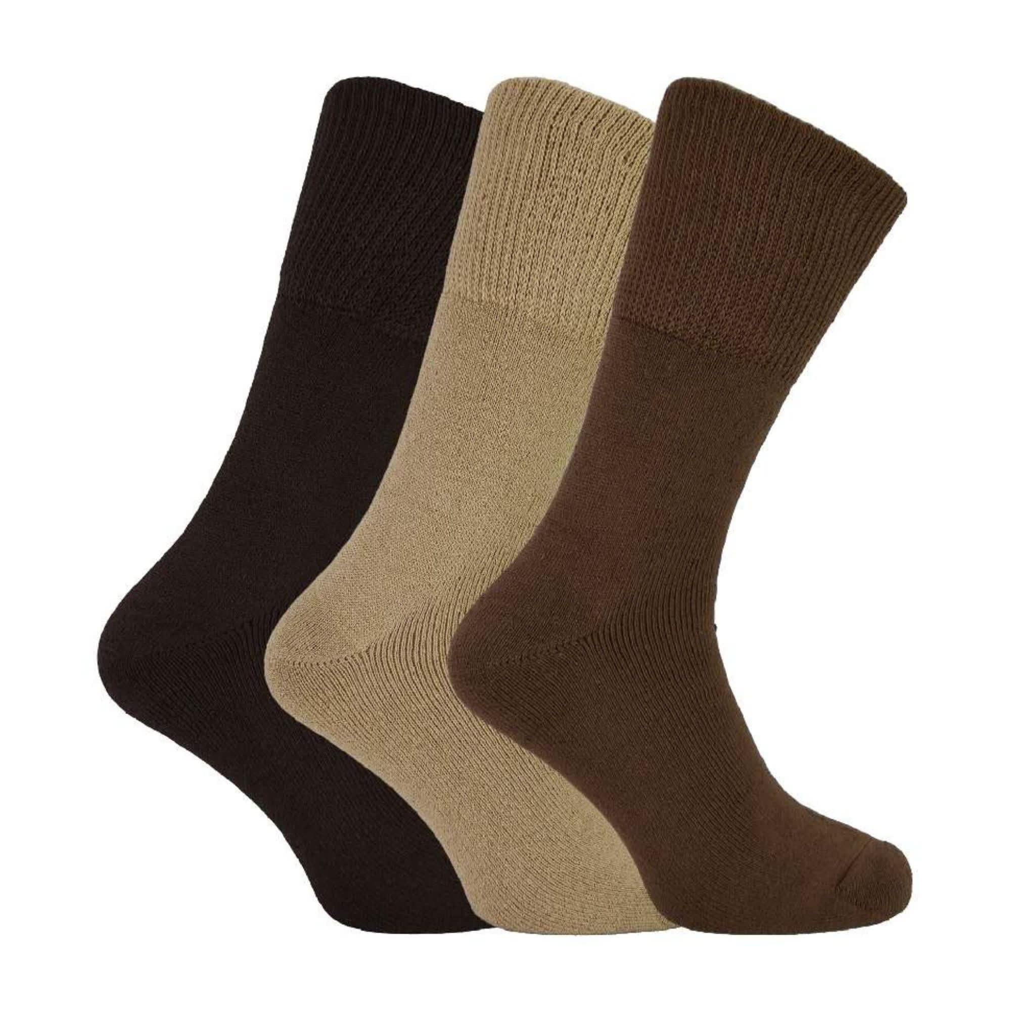 THMO Men's Bamboo Thermal Socks - Brown - Size 4-7