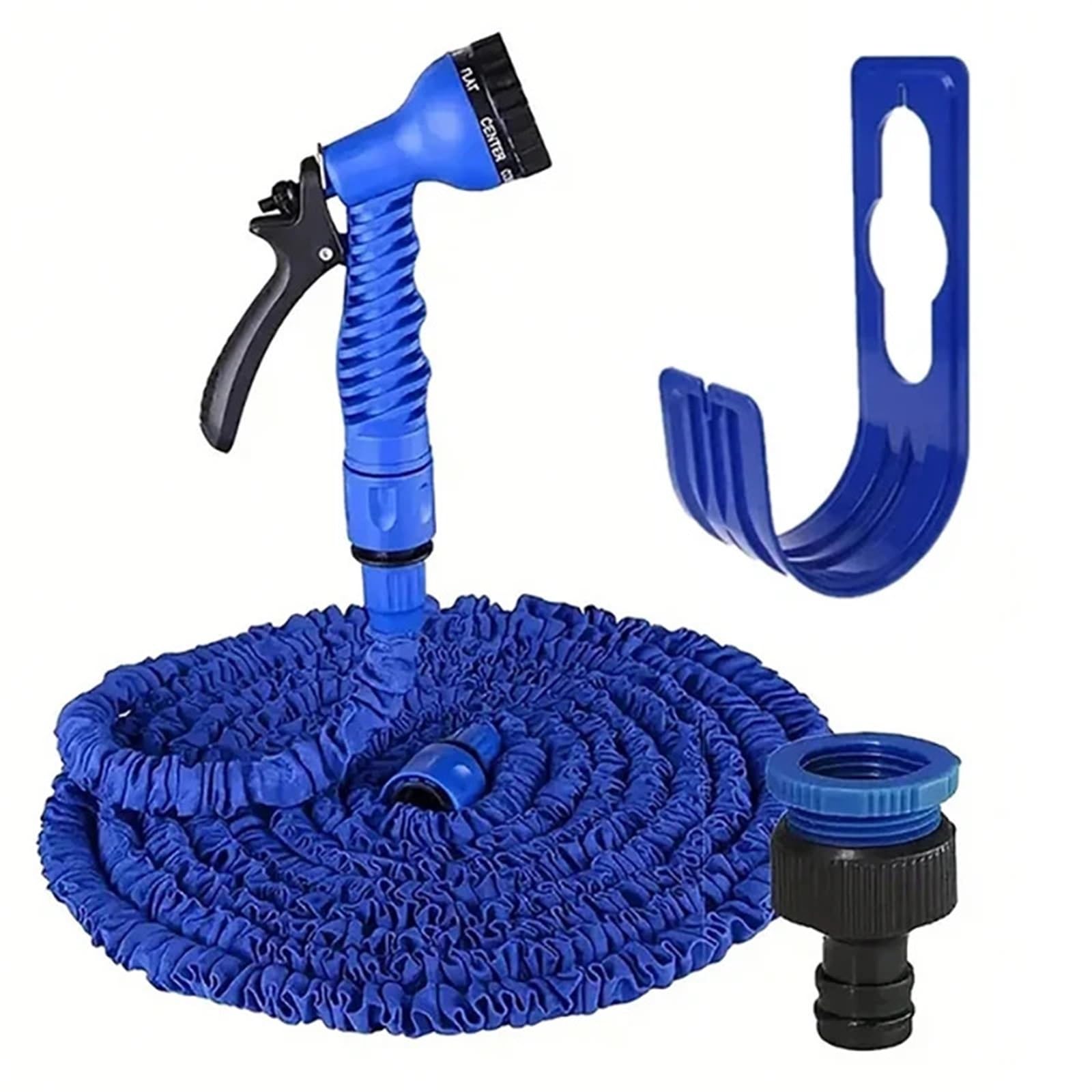 PUYEN Heavy Duty Garden Hose 25FT-200FT Garden Hose High-Pressure Car Wash Water Gun Expandable Water Pipe Garden Watering Tool Hose Rack(Blue,150ft)