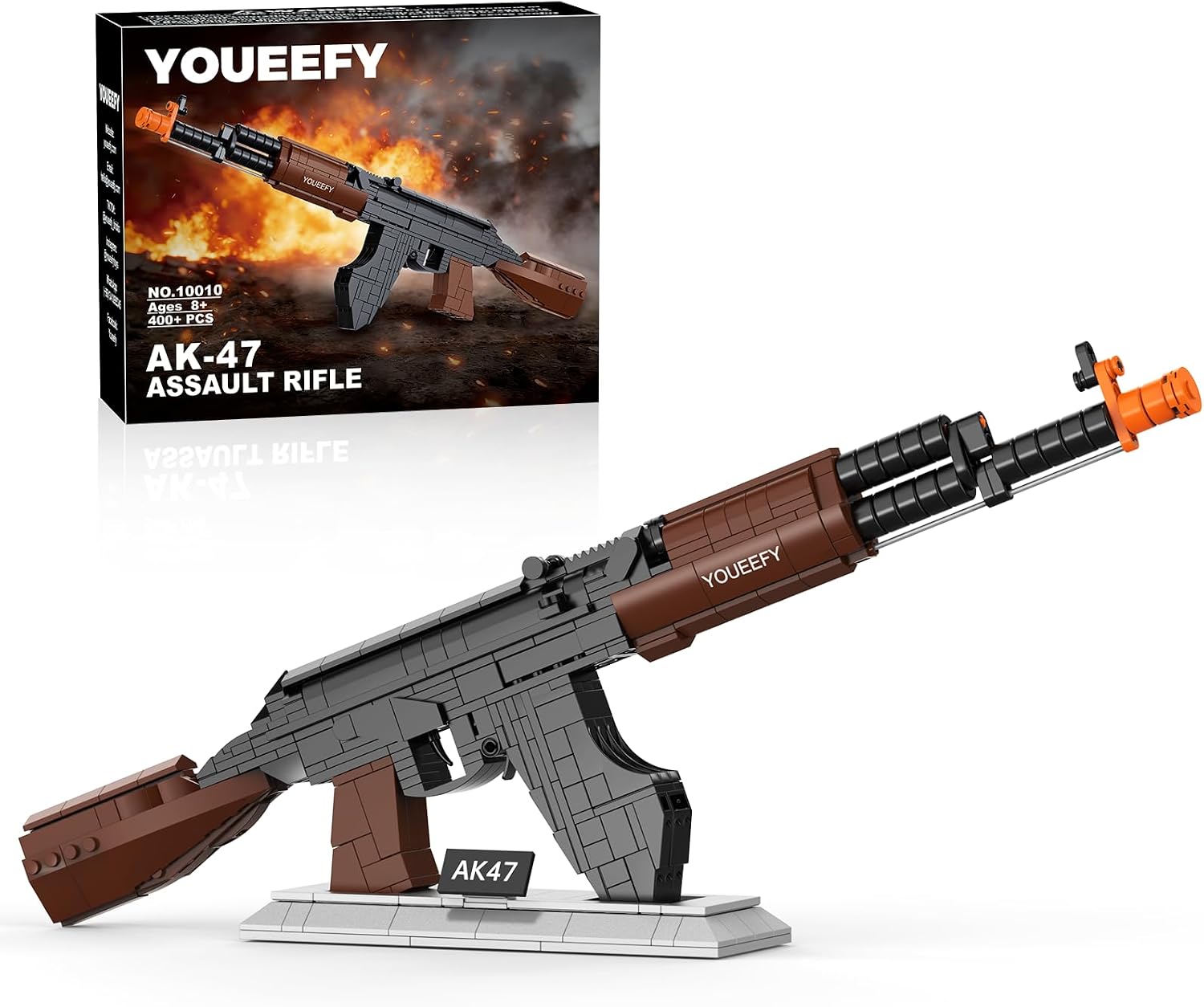 1:2 AK47 Military Model Building Blocks Set, 630 Pieces, Collectible Construction Toy for Teens & Adults 14+, Unique Gift for Military Enthusiasts