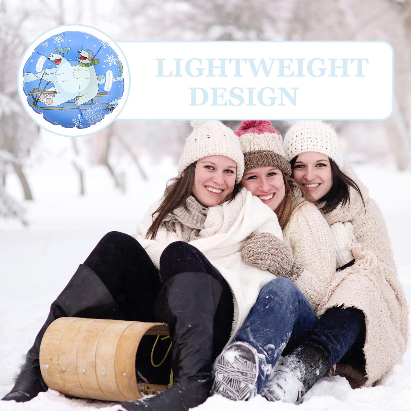 Toyvian Slittino Gonfiabile da Neve Tubo Scorrevole Ispessito per Adolescenti e Adulti Giocattoli da Neve all Aperto per Inverno