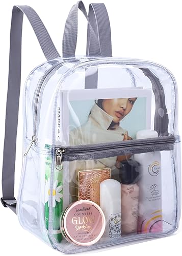 Mochila transparente aprobada para estadios, mochila para niños, resistente, transparente, con escuela, seguridad para viajes y estadio, Gery,