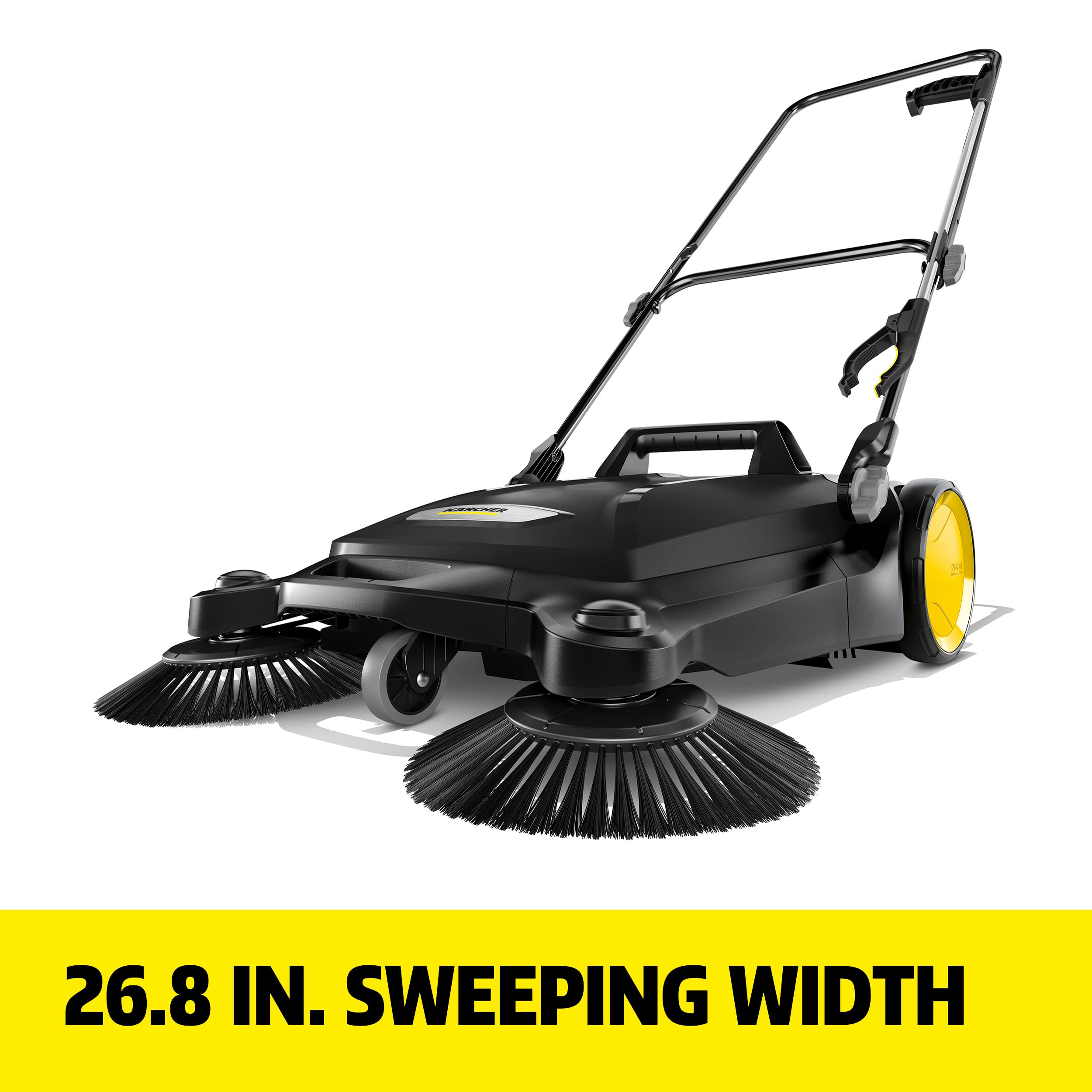 Kärcher Spazzatrice manuale S 4 Twin eco!Power per officine, marciapiedi, vialetti o garage con raccogli detriti, capacità 20 LITRI, larghezza spazzata 68,1 cm