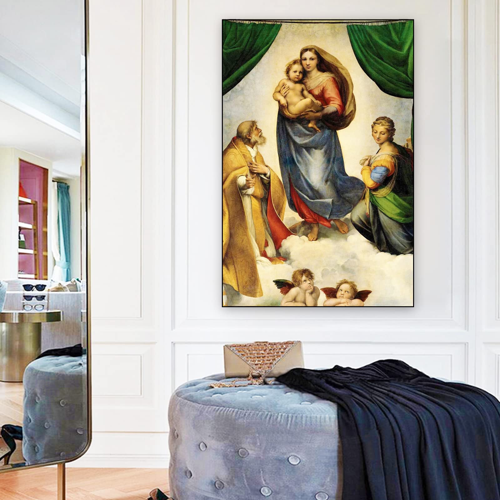 ZZPT Raphael Canvas Wall Art - The Sistine Madonna Poster Prints