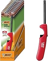 BIC Multi-Purpose Lighters with Long Metal Wand, 10-Pack Assorted Colors - Safe for Candles, Grills, Fireplaces