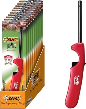 BIC Multi Purpose Lighter with Long Metal Wand, Classic Collection, Great Lighter for Candles, Grills and Fireplaces, 10 Count Pack of Lighters