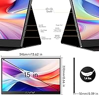 Vista 8 de AYY Monitor portátil para portátil de 15 pulgadas, FHD 1080P USB-C HDMI, monitor de viaje externo para computadora, segunda pantalla, HDR IPS