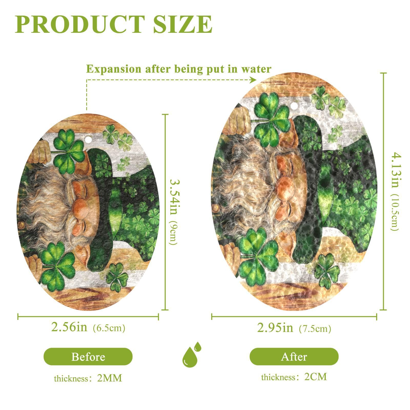 Jihqo 3PCS Scrub Sponges St Patrick Leprechaun Gnome Irish Pop-up Dish Sponge for Cleaning Kitchen Bathroom Household Non-Scratch Scrubber