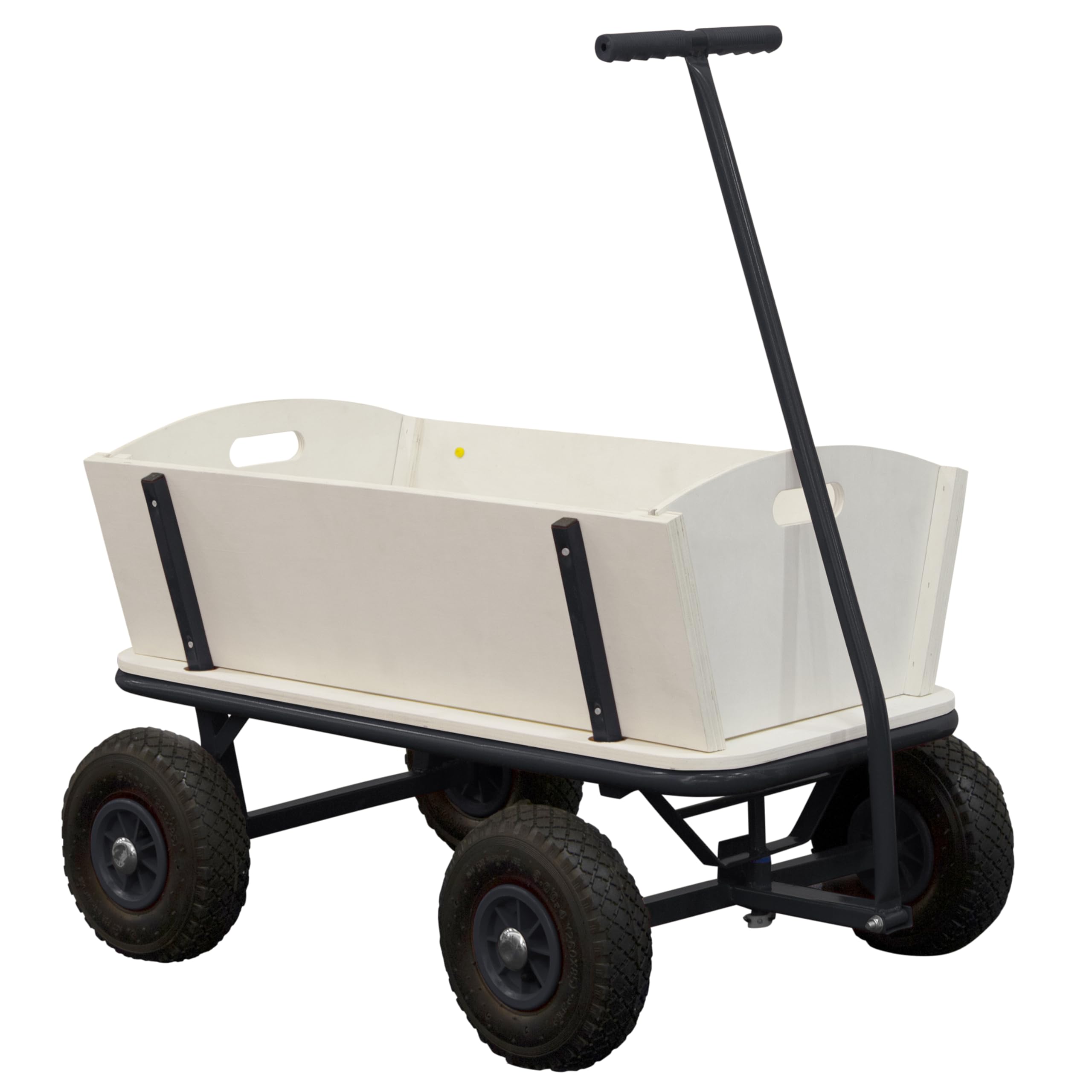 Sunny Billy Beach Wagon Bollerwagen in Anthrazit | Handwagen aus Holz mit Luftreifen | Belastbar bis 100 kg | 94x61x97cm