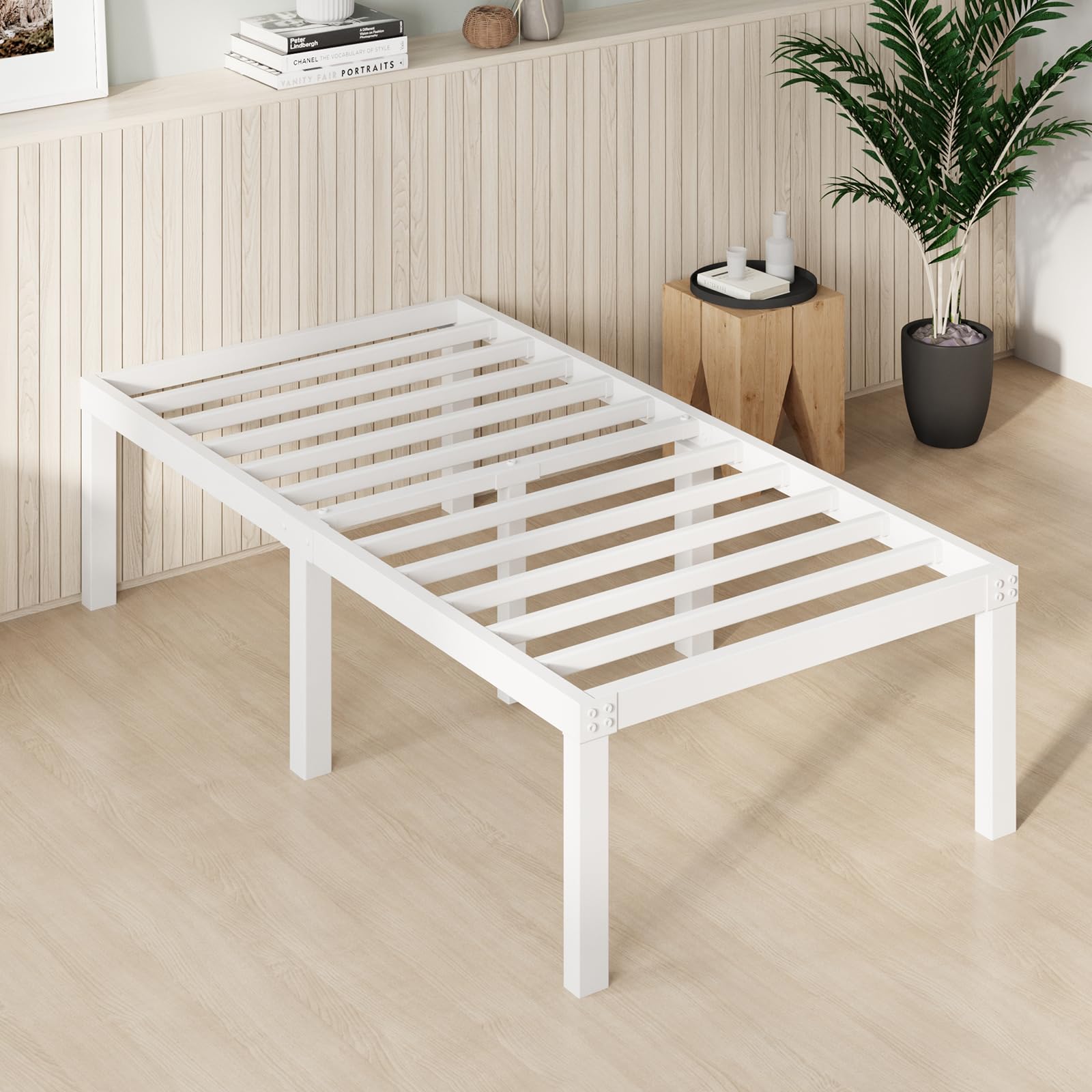 NovillaTwin Bed Frame, 14 Inch Metal Platform Bed Frame Twin Size with  Storage Space Under Bed, Heavy Duty Steel Slat Support, Easy Assembly, No  Box - Main Image