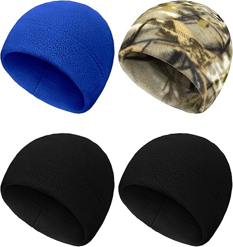 4 gorras de calavera para hombre, gorro de forro polar suave, grueso, resistente al viento, para exteriores, para mujer