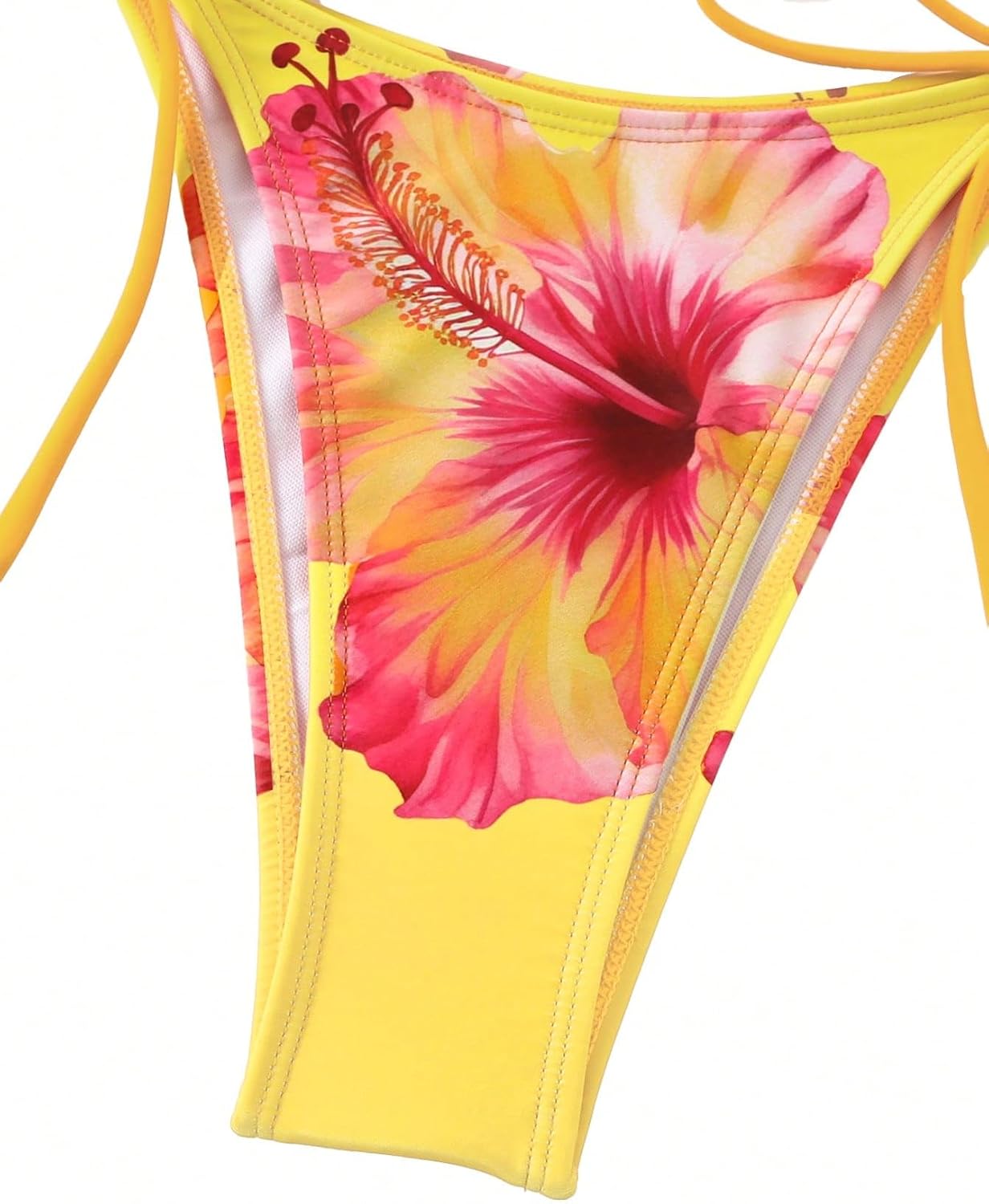 ZAFUL Women's 3 Piece Swimsuit Floral Halter Triangle String Bikini Tie Side Bottom with Boho Cover Up Skirt
