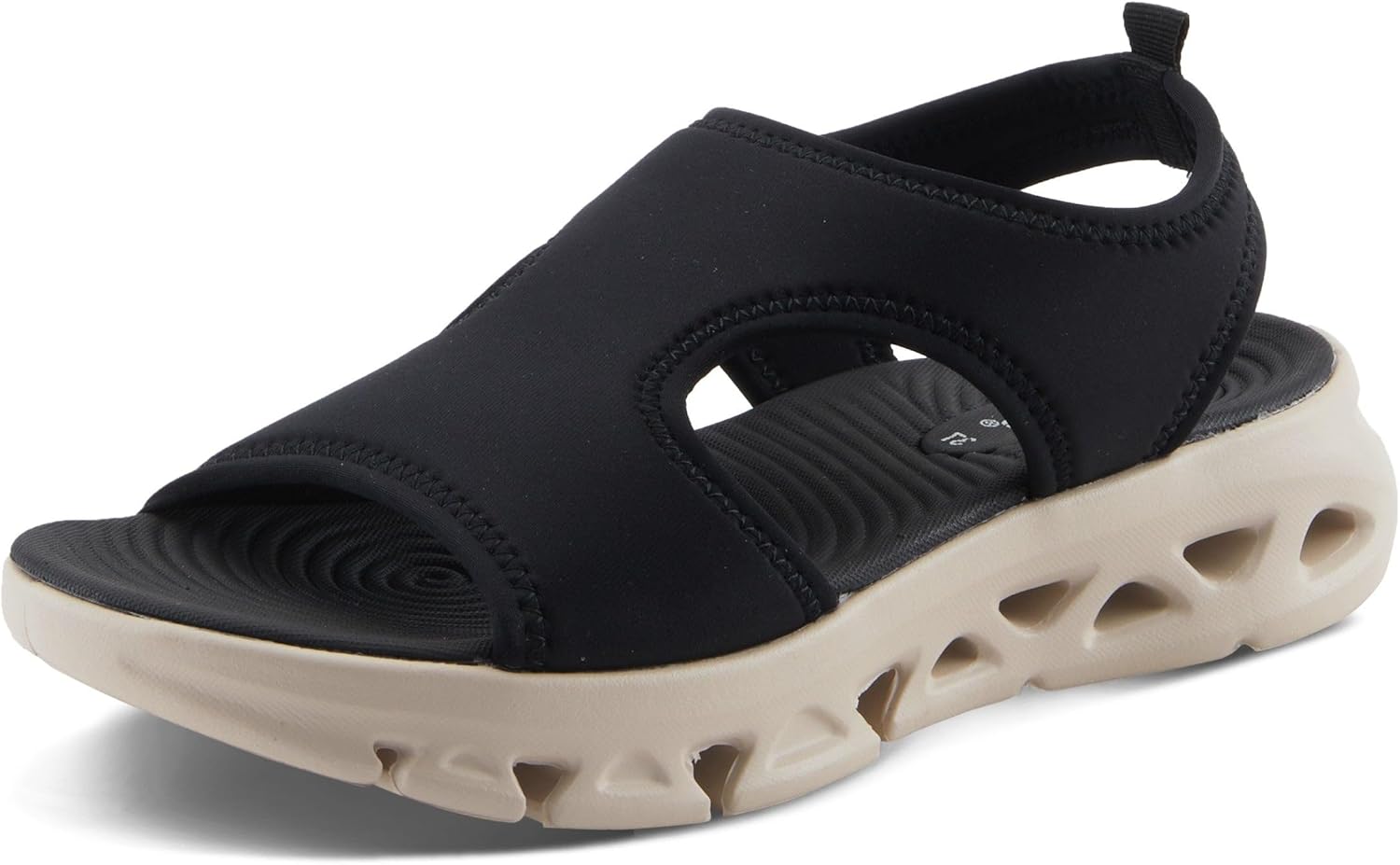 Flexus Women's GUZMAN Ankle Strap Sandals – Lycra Slip-On with Cushioned Footbed and Sporty EVA Outsole