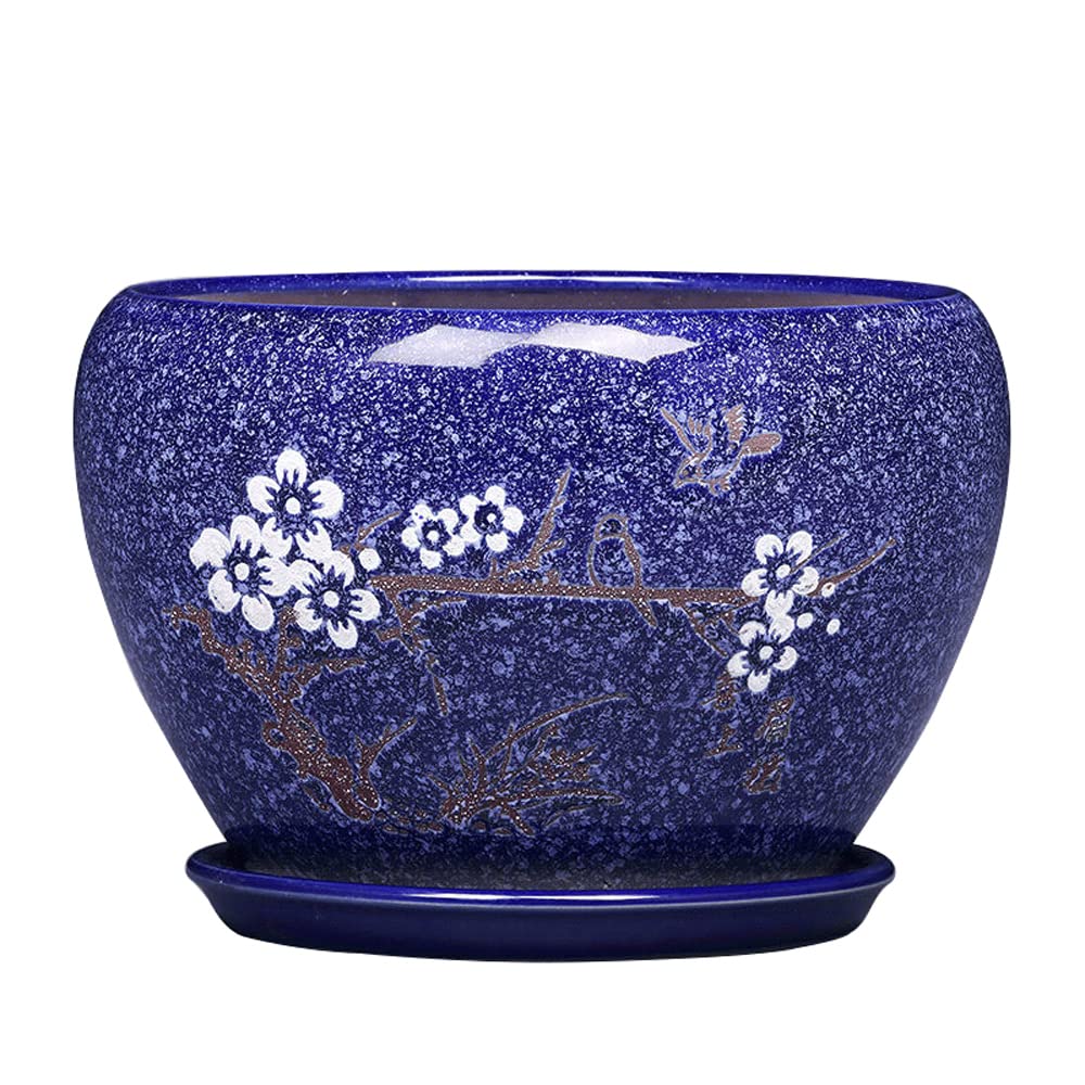 Doniczka Ceramiczna Bardzo duży salon Osobowość Zielona umywalka z otworem drenażowym Doniczki Bonsai Dekoracyjny ogród Stojak na kaktusy Ceramiczny przeszklony pojemnik na kwiaty