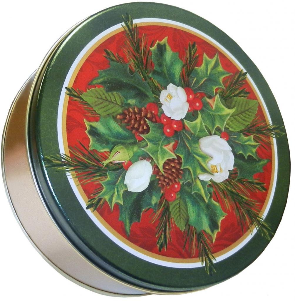 Scott's Cakes Holiday Mix Gourmet Chocolate Malt Balls in a Large Christmas Bouquet Tin