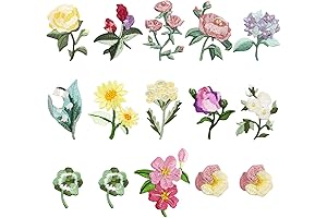 15 Lovely Mini Flower Iron-On Patches for Embellishing