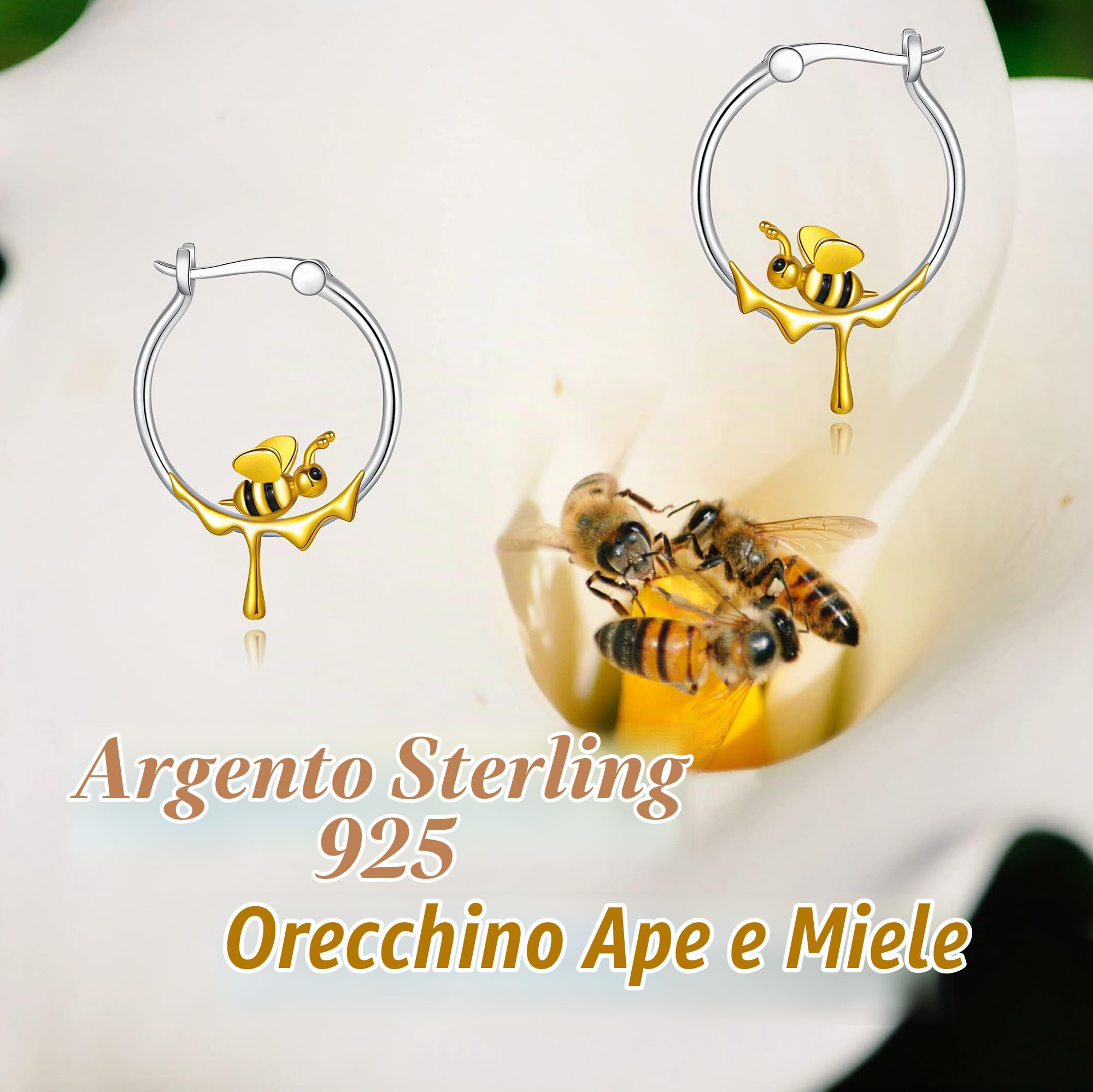 Animali Carini S925 Argento Sterling Orecchini A Cerchio Gioielli Per Donna IT1