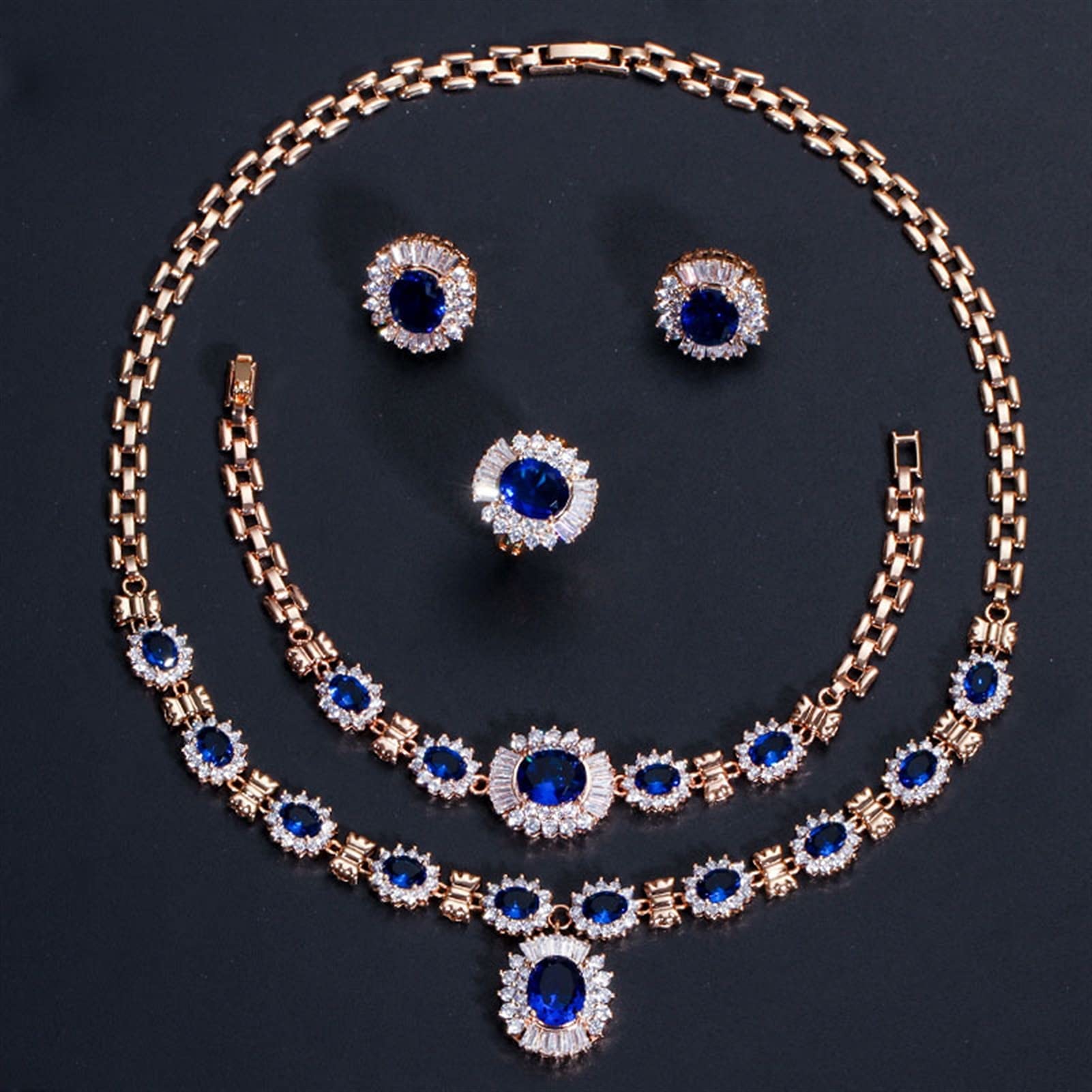 Joyería nupcial para mujer con zirconia cúbica en color amarillo y púrpura para vestidos de boda 5